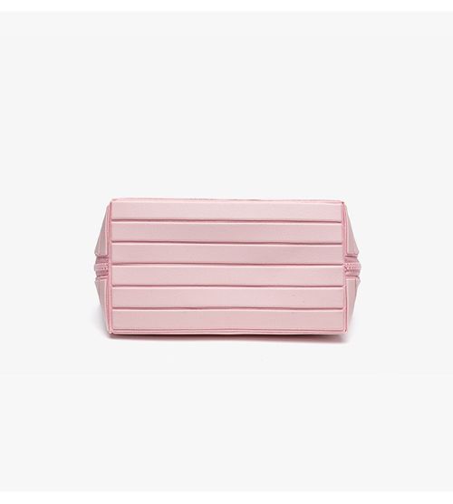 Pink Rhombus Zipper Makeup Bag Portable Cosmetics Organizer Travel Toiletry Bag