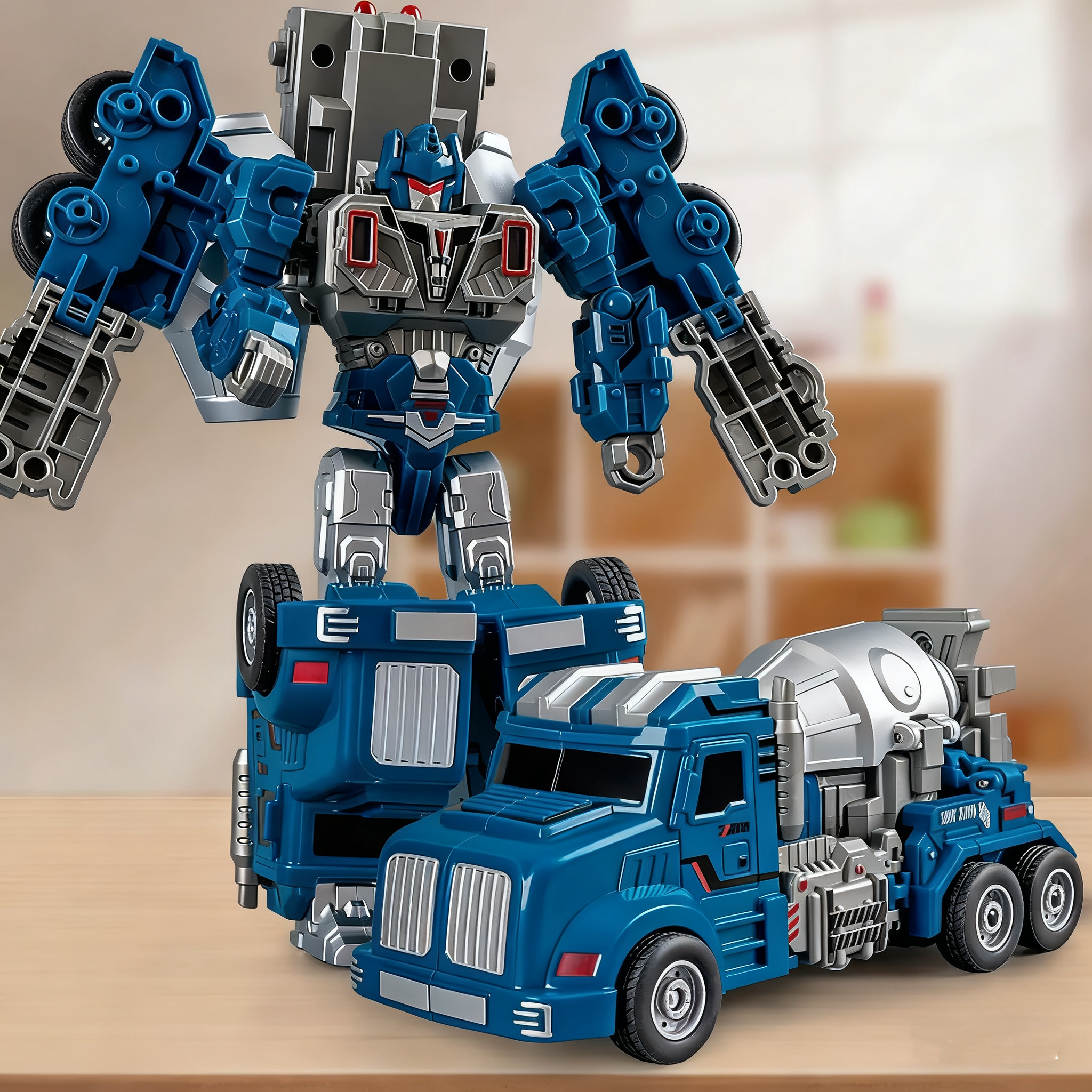 Cool Manual-Transform Mixer Truck Robot – 2-in-1 Construction Vehicle + Mech Toy