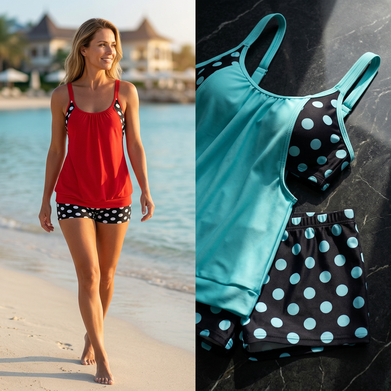 👙 Pöttyös Bikini (S-3XL)– Retró Stílus | Raktáron
