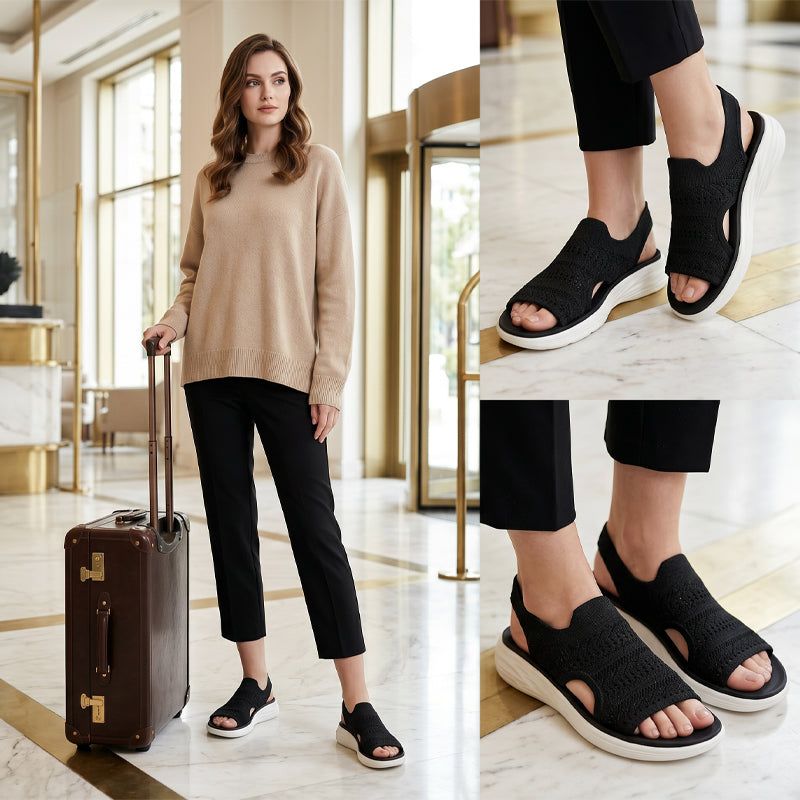 👠☁️ Női, lélegző kötött anyagból készült platform szandál (EU 36-43) ✨