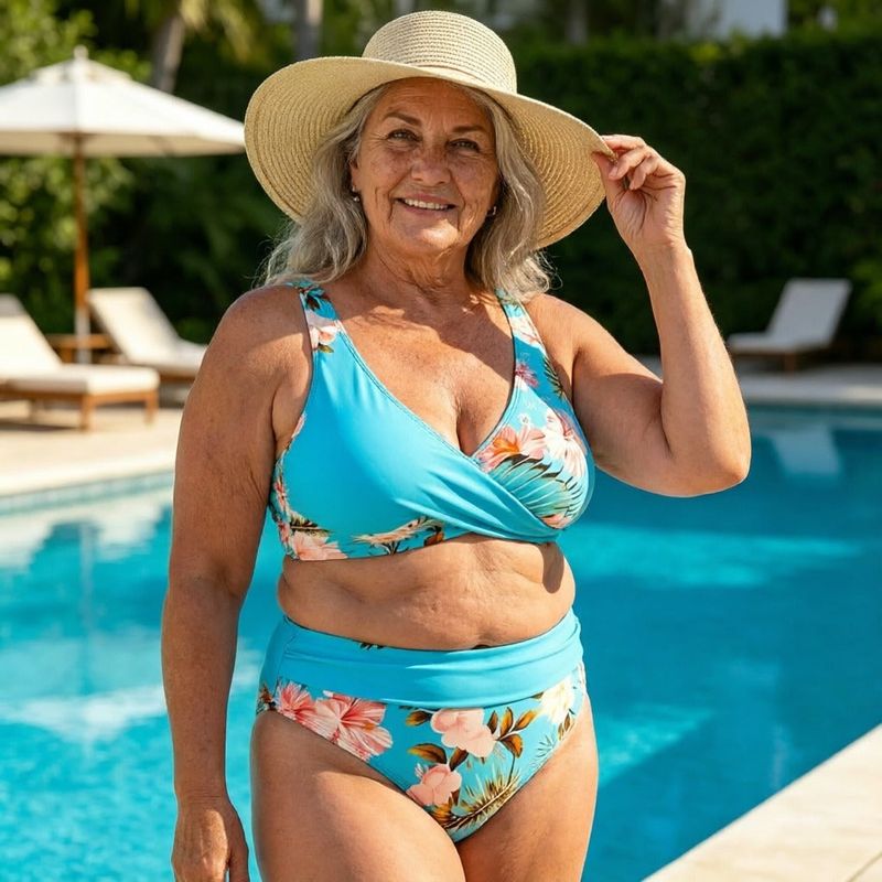 🌼👙 Női Alakformáló Bikini, Virágmintás 🏖️