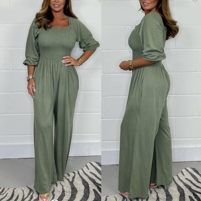 🌸Női Elasztikus derék nyári Jumpsuit