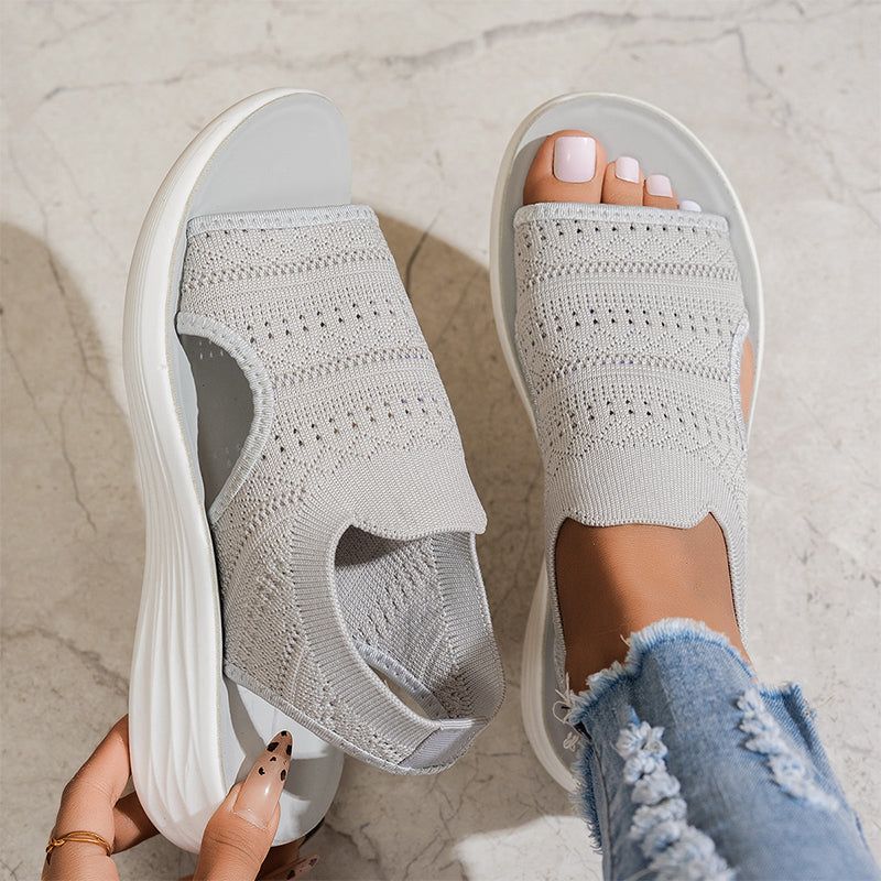 👠☁️ Női, lélegző kötött anyagból készült platform szandál (EU 36-43) ✨