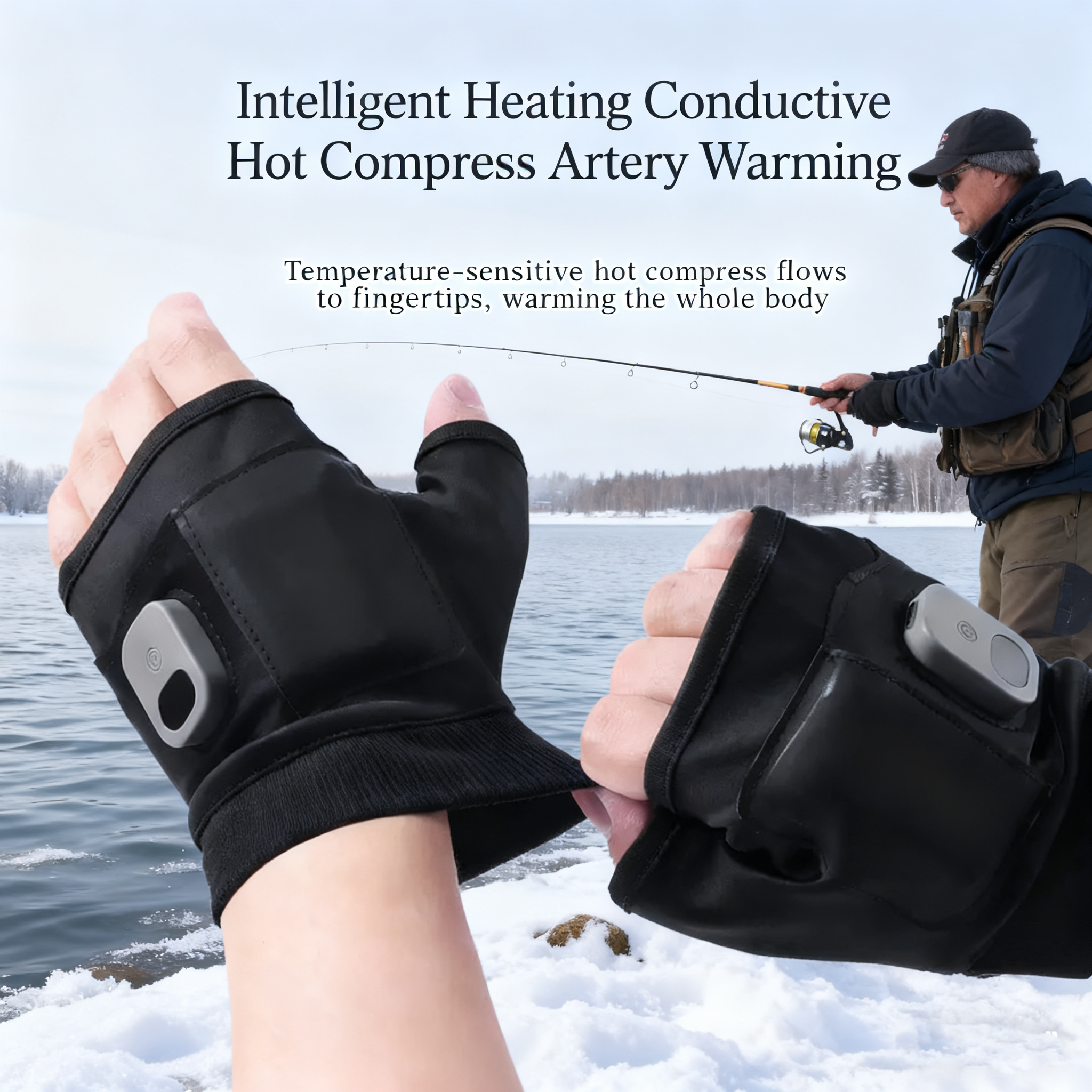 🧤 Heated Fingerless Gloves for Fishing & Outdoor Work