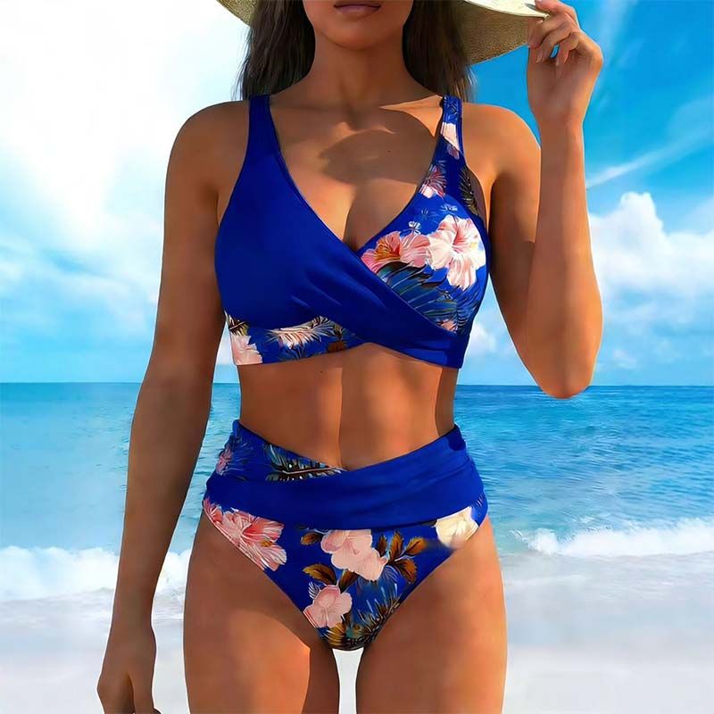 🌼👙 Női Alakformáló Bikini, Virágmintás 🏖️