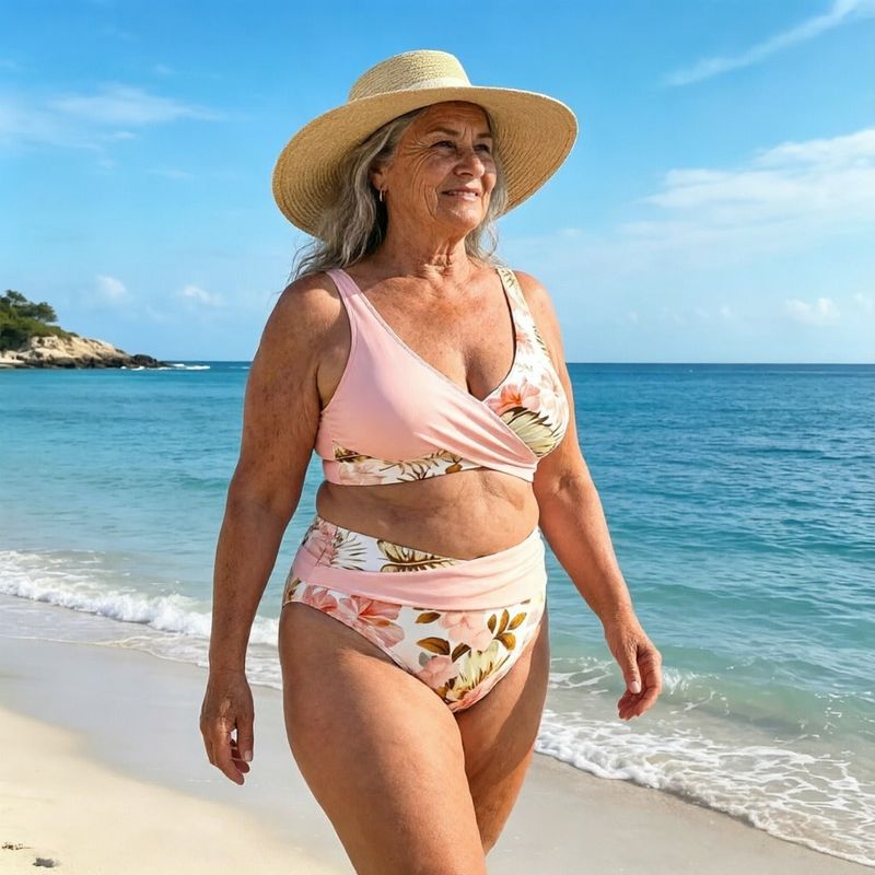 🌼👙 Női Alakformáló Bikini, Virágmintás 🏖️