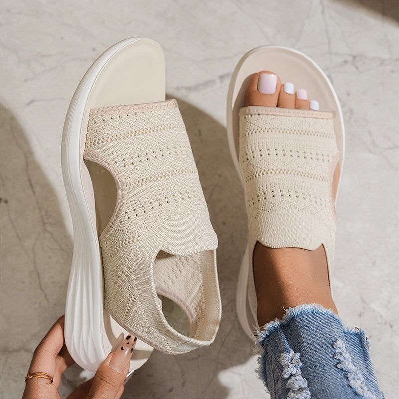 👠☁️ Női, lélegző kötött anyagból készült platform szandál (EU 36-43) ✨