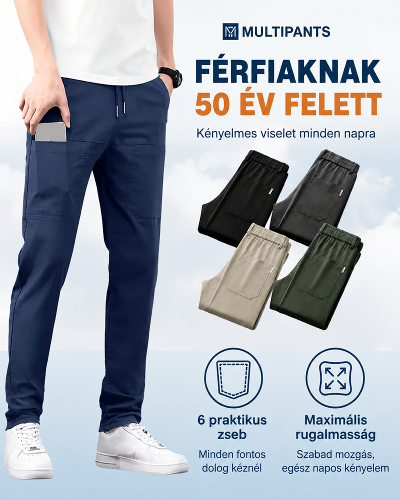 🔥Magas Stretch Több Zsebes Tartós Cargo Nadrág