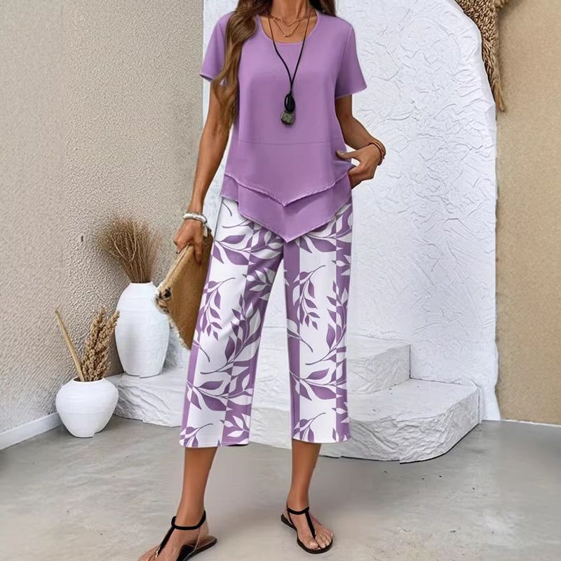 ✨👗Női kétrészes szett: tunika és mintás nadrág