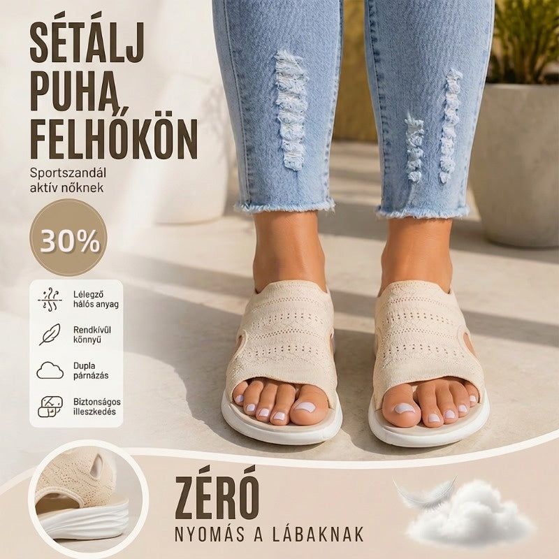 👠☁️ Női, lélegző kötött anyagból készült platform szandál (EU 36-43) ✨