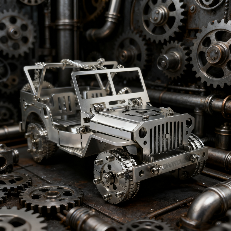 3D DIY Mechanical Jeep Model – Build, Discover, Display!
