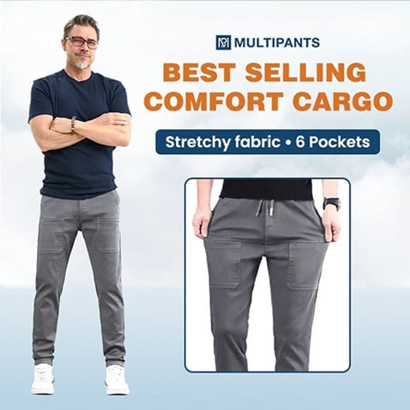 🔥Magas Stretch Több Zsebes Tartós Cargo Nadrág