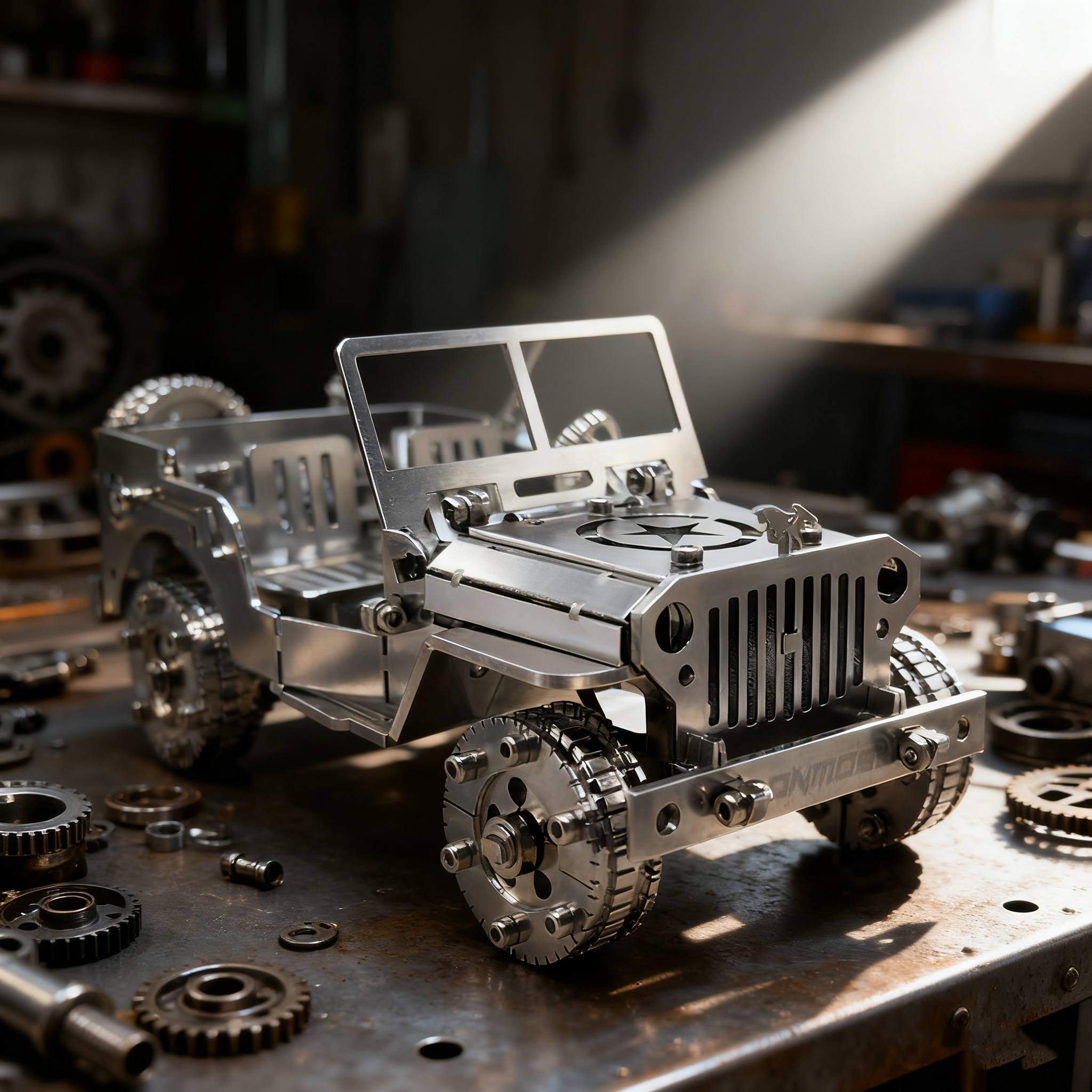 3D DIY Mechanical Jeep Model – Build, Discover, Display!