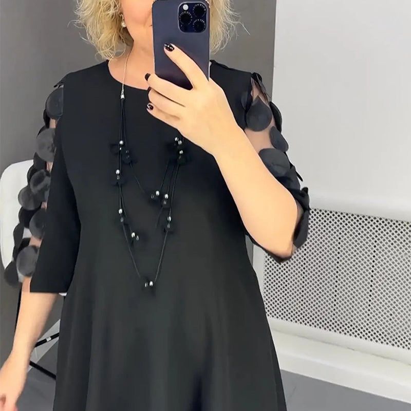 Plus Size Pöttyös Bővített Ruha