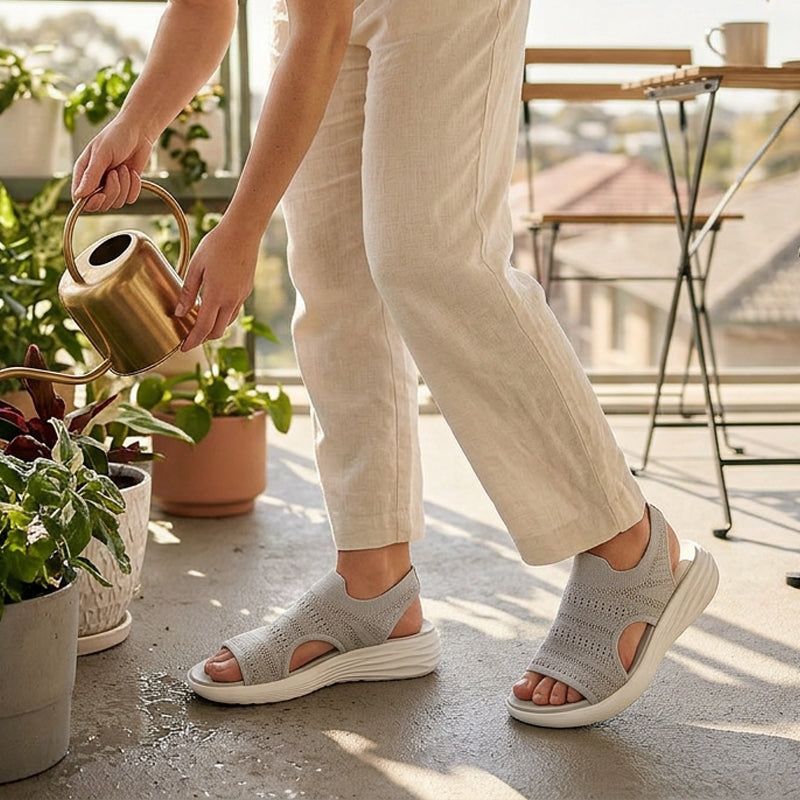 👠☁️ Női, lélegző kötött anyagból készült platform szandál (EU 36-43) ✨