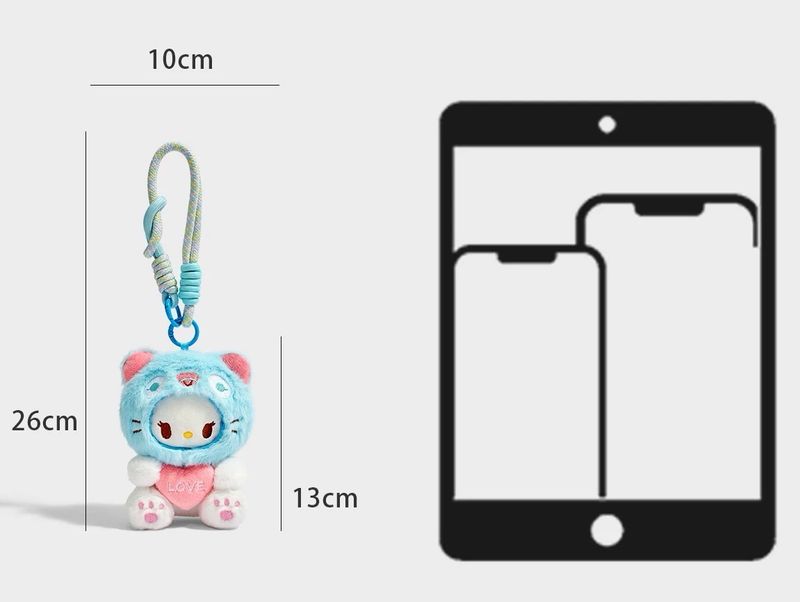 Cute Plush Cat Hanging Charm – Multi-Use Bag, Car & Keychain Accessory