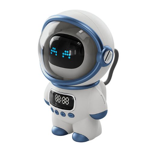 Garosa Intelligent Voice Bluetooth Speaker Clock Alarm Clock Wake Clock with Night Light Birthday Gift Office Room Decor for Kids Toddler Boy Girl(White)