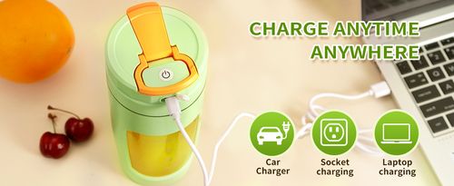 Portable Blender Cup 600ml - Large Capacity Travel Mug for Shakes, Smoothies & Juices | USB Rechargeable Personal Blender with Multi-Blade Tech & High-Power Motor (White)
