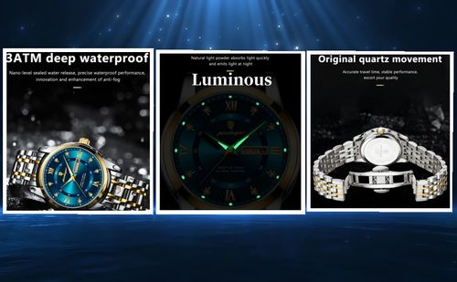 Watch for Man Elegant Date Week Waterproof Luminous Chronograph Men Watch Quartz Stainless Steel Sports Men's Quartz Watches