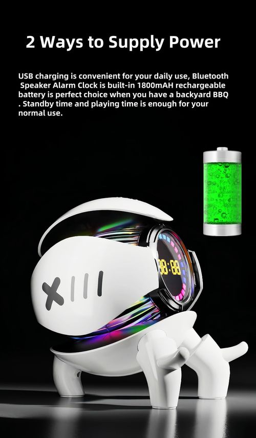 Bluetooth Speaker Alarm Clock with FM Radio, RGB Ambient Lights, TWS Pairing, Support TF CardAUXUSB Playing, Rechargeable Wireless Party Speaker for Home, Outdoor, Travel and Camping (White)