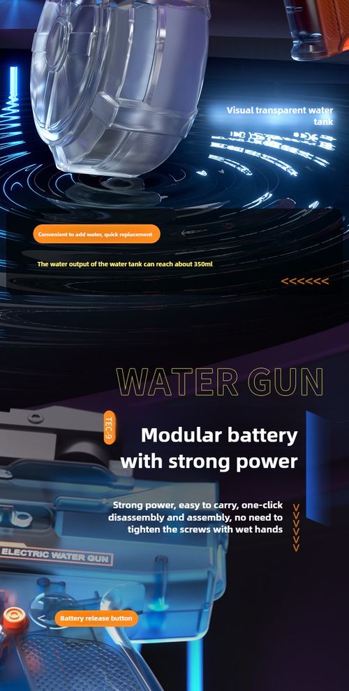TEC9 Electric Water Gun Toy for Kids Simulated Flame Automatic Continuous Water Pistol Children Summer Outdoor Shooting Game Toy