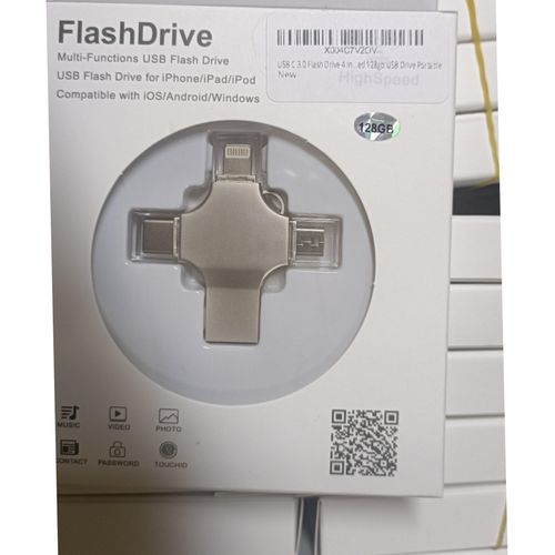 USB C Flash Drive PhotoStick 128GB 4 in 1 - Memory Stick USB 3.0 High Speed Thumb Drives Portable Mini Jump Drive Storage Device External Storage Compatible with SmartphoneLaptopPCAndroidiOS