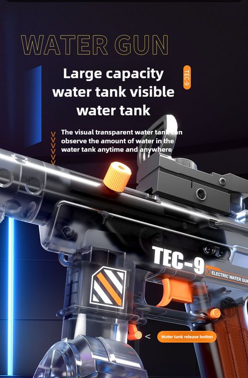 TEC9 Electric Water Gun Toy for Kids Simulated Flame Automatic Continuous Water Pistol Children Summer Outdoor Shooting Game Toy