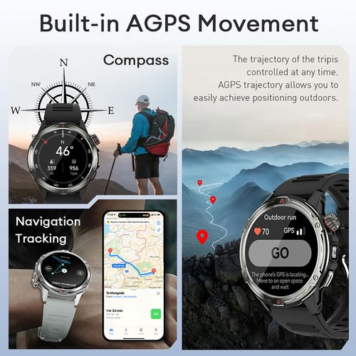 Smart Watch for Men (AnswerMake Calls) with LED Flashlight, 1.43 HD Screen Outdoor Waterproof Smartwatch, 100+ Sport Modes, Heart RateSpO2Sleep Monitor Fitness Tracker for Android iOS, Khaki