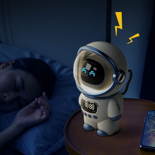 Garosa Intelligent Voice Bluetooth Speaker Clock Alarm Clock Wake Clock with Night Light Birthday Gift Office Room Decor for Kids Toddler Boy Girl(White)