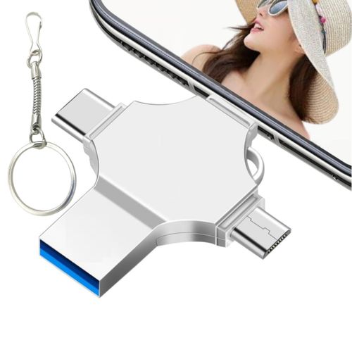 USB C Flash Drive PhotoStick 128GB 4 in 1 - Memory Stick USB 3.0 High Speed Thumb Drives Portable Mini Jump Drive Storage Device External Storage Compatible with SmartphoneLaptopPCAndroidiOS