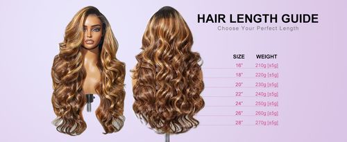 210 Density 13x6 Highlight Ombre Full Lace Frontal Wigs Human Hair 12A Body Wave Brazilian Human Hair Pre Plucked 427 Honey Blonde HD Glueless Transparent Lace with Baby Hair 22 Inch