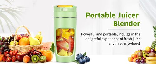 Portable Blender Cup 600ml - Large Capacity Travel Mug for Shakes, Smoothies & Juices | USB Rechargeable Personal Blender with Multi-Blade Tech & High-Power Motor (White)