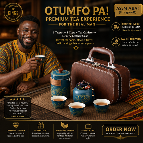 🍵👜 Luxury Portable Tea Set – 1 Teapot, 3 Tea Cups, Tea Canister & Premium Leather Carry Case for Home, Travel & Gifts