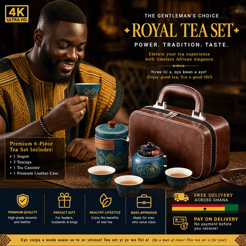 🍵👜 Luxury Portable Tea Set – 1 Teapot, 3 Tea Cups, Tea Canister & Premium Leather Carry Case for Home, Travel & Gifts