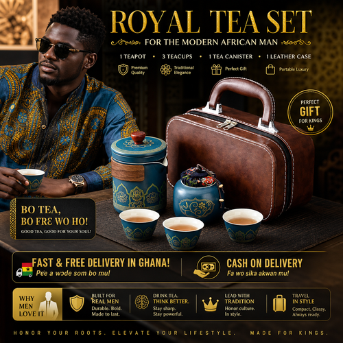 🍵👜 Luxury Portable Tea Set – 1 Teapot, 3 Tea Cups, Tea Canister & Premium Leather Carry Case for Home, Travel & Gifts