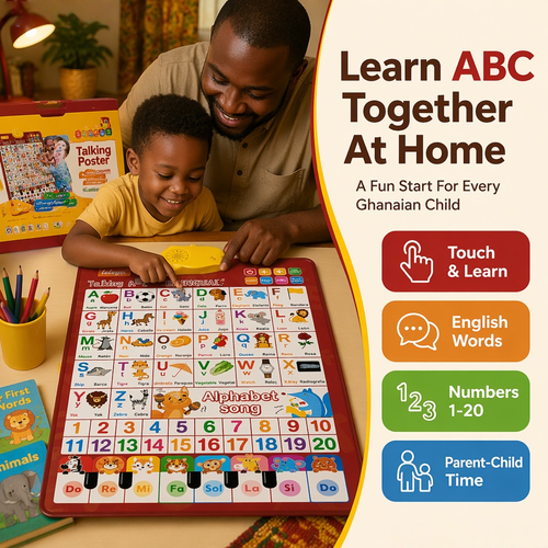 📖 Kids' English-Spanish Alphabet Poster ✨ Fun Bilingual Learning for ABC, Basic Vocabulary & Number Chart | Ideal Early Language Educational Toy