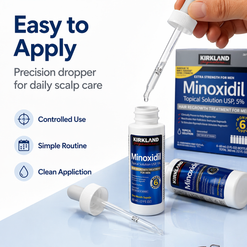 ✅ Kirkland Signature 5% Minoxidil Topical Solution | 6 Bottles for Men 🧴 | Clinically Proven to Treat Hair Thinning & Baldness 🧑🦲