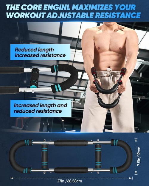 Super handy home exercise gear💪🔥, adjustable resistance to build strong chest and arm muscles😤, detachable design with 40-50LBS intensity⚡