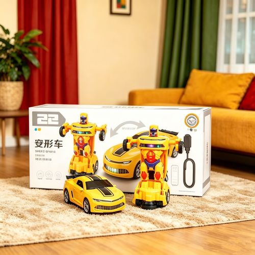 High quality transforming toy car 🚗🤖 equipped with LED lights💡, sound effects🔊 and automatic dual shape conversion function