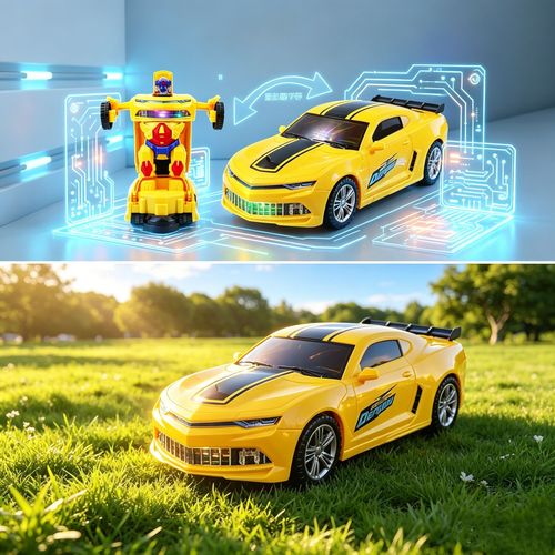 High quality transforming toy car 🚗🤖 equipped with LED lights💡, sound effects🔊 and automatic dual shape conversion function