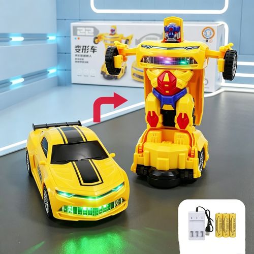 High quality transforming toy car 🚗🤖 equipped with LED lights💡, sound effects🔊 and automatic dual shape conversion function