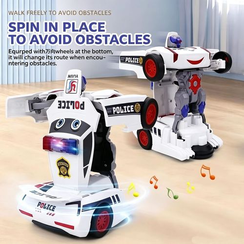 High quality transforming toy car 🚗🤖 equipped with LED lights💡, sound effects🔊 and automatic dual shape conversion function
