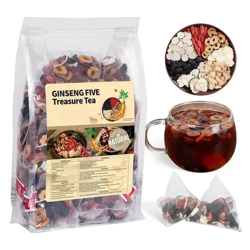 Ginseng Six Treasure Tea (contains mulberries, maca, yam, goji berries, cultivated ginseng for five years or less, red dates, and yam)