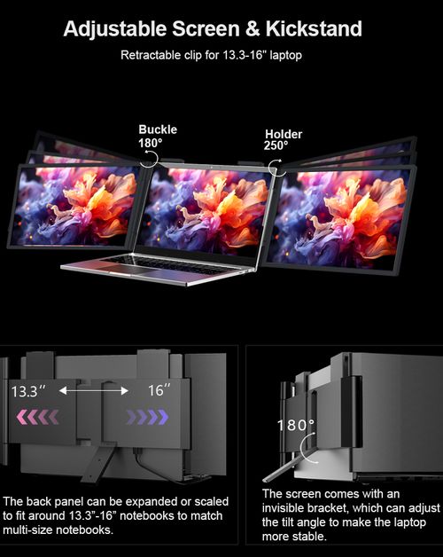 14 Polegada Dual Screen Monitor Portátil 1080P FHD 2IPS tela monitor portátil