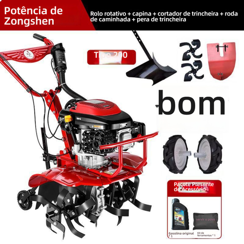manual mini giratório a gasolina-powered cultivador