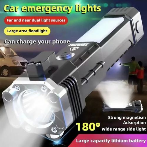 4 In 1 Multifunctional Rechargeable Car Hammer Flashlight