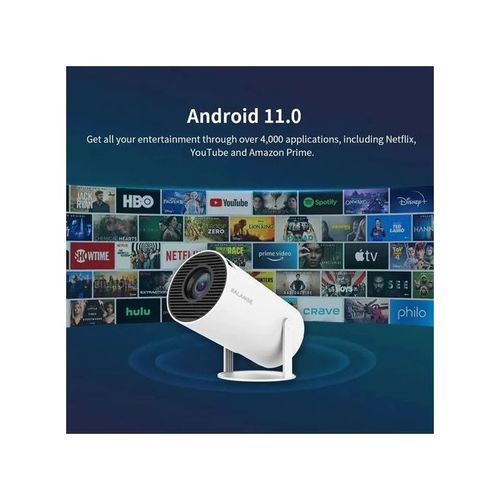 Projector 4K Decoding 2.4G+5G WiFi Keystone Correction Quad-core Up To 130inch Large Screen