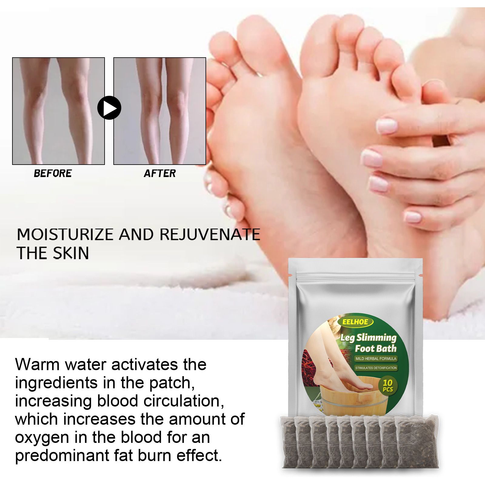 Mugwort Foot Bath Pack EELHOE Leg Slimming Foot Bath