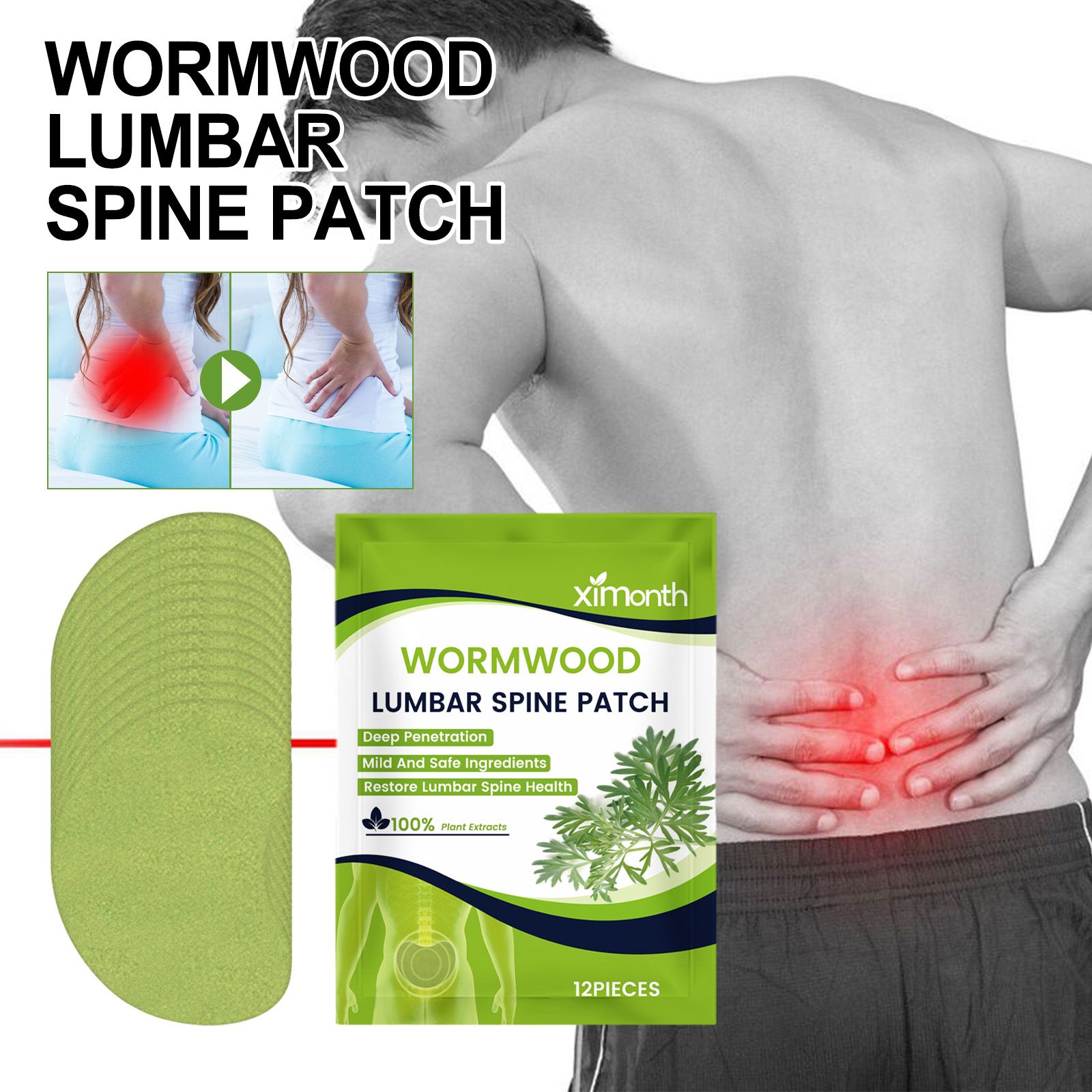 Mugwort Patch​ XIMONTH Wormwood Lumbar Spine Patch