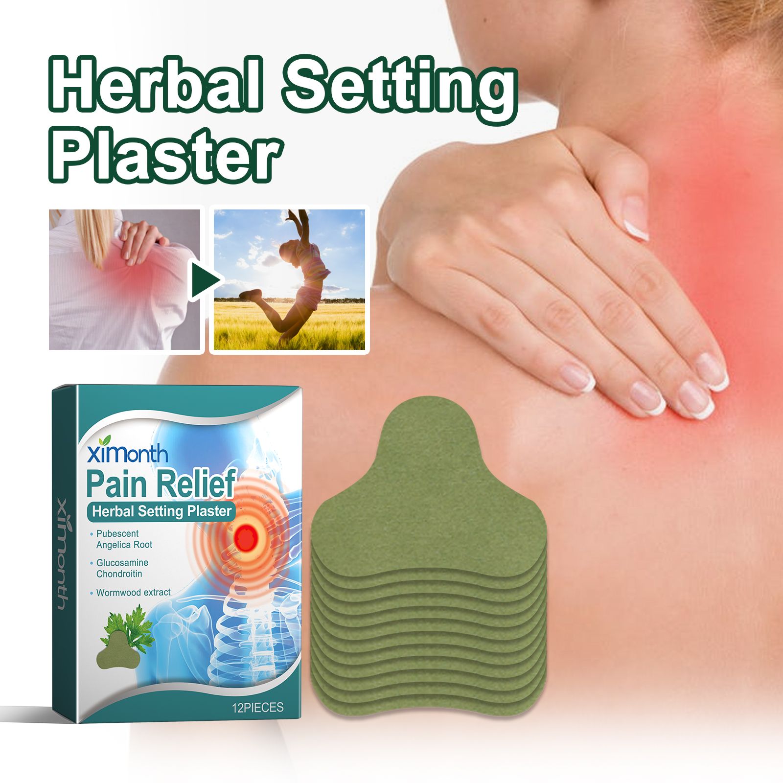 Mugwort Patch​ Shoulder and Neck Wormwood Patch Relieve Sedentary Shoulder and Neck Muscle Aches and Discomfort Joint Massage Care Patch